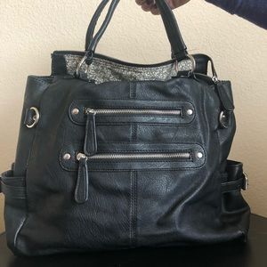 Black zipper purse